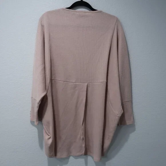 Simply Noelle Open Cardigan Womens Knit Sweater Baggy Relaxed Fit Pink L/XL - Picture 6 of 15